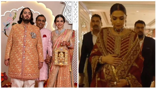 Anant Ambani, Radhika Merchant wedding live updates: Deepika Padukone cradles her baby bump as she arrives for wedding