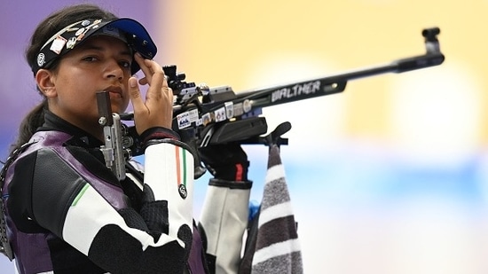 Sift Kaur Samra is part of India's promising shooting contingent at the Paris Olympics(Getty)