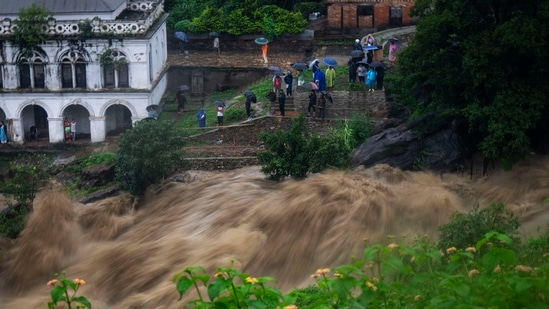 People watch the flooded Bagmati river in Kathmandu, Nepal, Saturday, July 6, 2024.(AP/Representational Image)