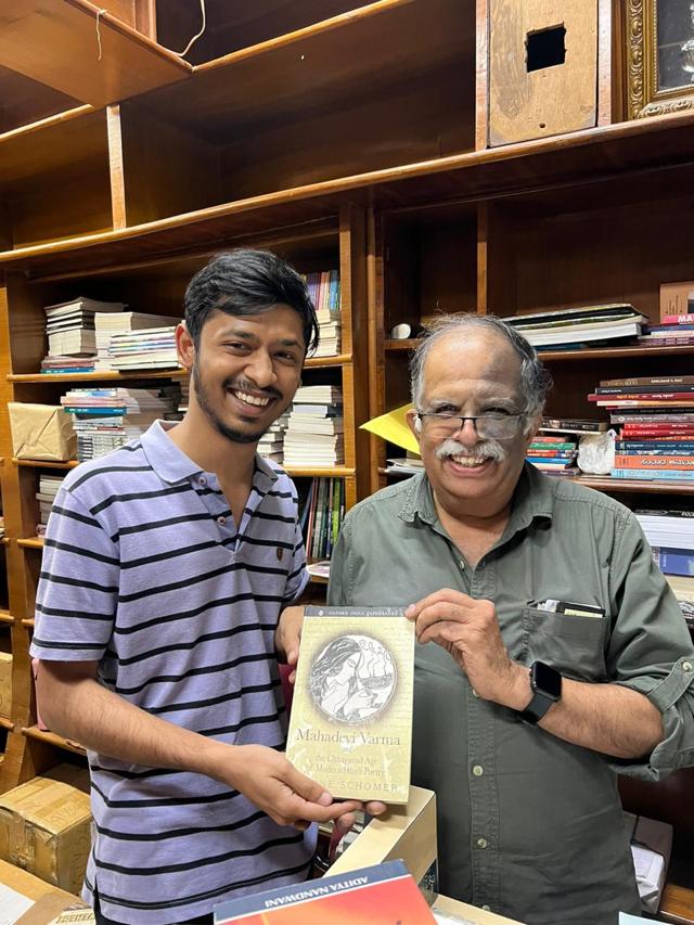 Venkatesh shared a special bond with every customer who walked into Nagasri Book House. He is seen here with Rishvant, faculty, Christ University. (Courtesy Nagasri Book House) Venkatesh shared a special bond with every customer who walked into Nagasri Book House. He is seen here with Rishvant, faculty, Christ University. (Courtesy Nagasri Book House)