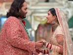 First pic of Anant Ambani and Radhika Merchant at their wedding which took place on July 12. First pic of Anant Ambani and Radhika Merchant at their wedding which took place on July 12.