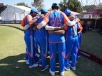 Indian players gather before the T20 cricket match between Zimbabwe and India at the Harare Sports club, in Harare(AP) Indian players gather before the T20 cricket match between Zimbabwe and India at the Harare Sports club, in Harare(AP)