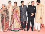 Amitabh Bachchan attended the Ambani wedding with his family. Amitabh Bachchan attended the Ambani wedding with his family.