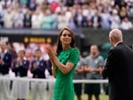 FILE - Britain's Kate, Princess of Wales looks on after Spain's Carlos Alcaraz beat Serbia's Novak Djokovic in the men's singles final on day fourteen of the Wimbledon tennis championships in London, Sunday, July 16, 2023. FILE - Britain's Kate, Princess of Wales looks on after Spain's Carlos Alcaraz beat Serbia's Novak Djokovic in the men's singles final on day fourteen of the Wimbledon tennis championships in London, Sunday, July 16, 2023.