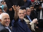 Iran's President-elect Masoud Pezeshkian gestures during a gathering with his supporters at the shrine of Iran's late leader Ayatollah Ruhollah Khomeini, in south of Tehran, Iran July 6, 2024. Majid Asgaripour/WANA (West Asia News Agency) via REUTERS 