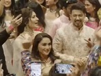 Madhuri Dixit and her husband Shriram Nene danced at Anant Ambani and Radhika Merchant's wedding. Madhuri Dixit and her husband Shriram Nene danced at Anant Ambani and Radhika Merchant's wedding.