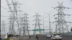 High-tension electric poles on SPR Road near Gurugram Sector 74A. (Parveen Kumar/HT Photo) High-tension electric poles on SPR Road near Gurugram Sector 74A. (Parveen Kumar/HT Photo)