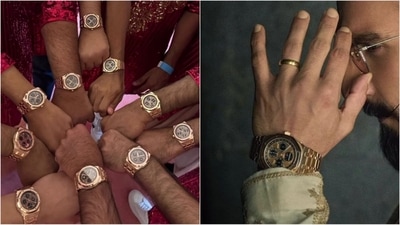 Anant Ambani gifts ₹2 crore Audemars Piguet watches to Shah Rukh Khan, Ranveer Singh, and all his groomsmen. (Instagram) Anant Ambani gifts ₹2 crore Audemars Piguet watches to Shah Rukh Khan, Ranveer Singh, and all his groomsmen. (Instagram)