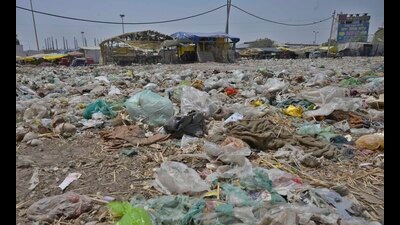 Garbage dump in Vegetable market near Jalandhar Bypass in Ludhiana. (Gurpreet Singh/HT) Garbage dump in Vegetable market near Jalandhar Bypass in Ludhiana. (Gurpreet Singh/HT)