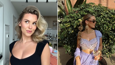 The image shows Anna Redman, an influencer who shared an outfit inspiration post before visiting Auschwitz. (Instagram/@anna_redman) The image shows Anna Redman, an influencer who shared an outfit inspiration post before visiting Auschwitz. (Instagram/@anna_redman)