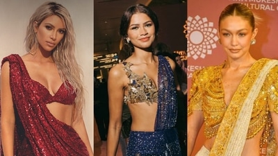 Kim Kardashian, Zendaya, Gigi Hadid: International celebrities who have embraced the saree Kim Kardashian, Zendaya, Gigi Hadid: International celebrities who have embraced the saree