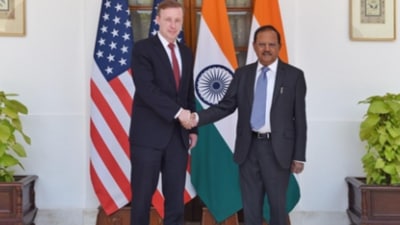 NSA Ajit Doval and his US counterpart Jake Sullivan (File Photo)