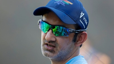 Gautam Gambhir during a practice session at Narendra Modi Stadium, in Ahmedabad (PTI) Gautam Gambhir during a practice session at Narendra Modi Stadium, in Ahmedabad (PTI)