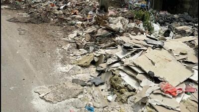 Private vendors continue illegally dump garbage on the streets after collecting from small colonies at Udyog Vihar in Gurugram. (Parveen Kumar/HT) Private vendors continue illegally dump garbage on the streets after collecting from small colonies at Udyog Vihar in Gurugram. (Parveen Kumar/HT)