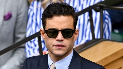 Rami Malek was spotted in the royal box ahead of the semi final match between Spain's Carlos Alcaraz and Russia's Daniil Medvedev. Rami Malek was spotted in the royal box ahead of the semi final match between Spain's Carlos Alcaraz and Russia's Daniil Medvedev.