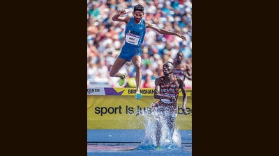 The steeplechase is a complex and tactical sport that involves distance running, 28 obstacles and seven water jumps over 3 km. (Getty Images) The steeplechase is a complex and tactical sport that involves distance running, 28 obstacles and seven water jumps over 3 km. (Getty Images)