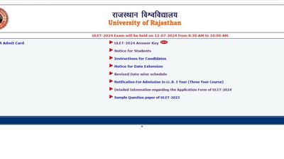 ULET 2024 Answer Key released at ulet.univraj.org. Download via direct link. ULET 2024 Answer Key released at ulet.univraj.org. Download via direct link.