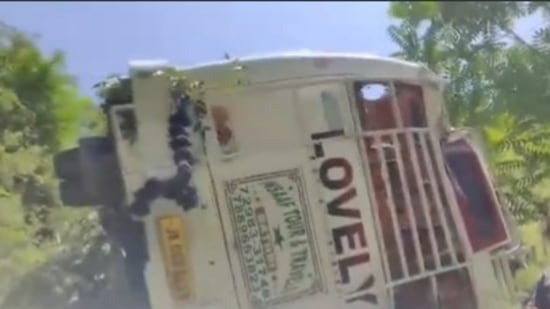 At least two people were killed and 25 injured after a bus plunged into a 200-feet-deep gorge in Jammu and Kashmir's Doda district on Saturday(X/ANI)