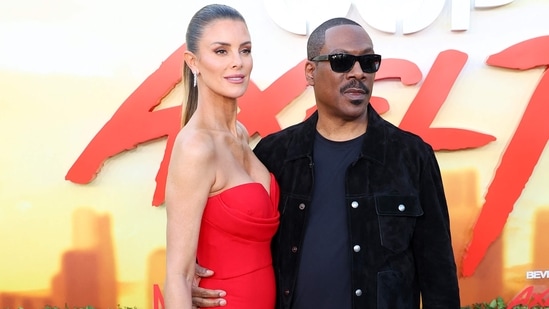 Paige Butcher and Eddie Murphy last month at the Los Angeles Premiere Of Netflix's Beverly Hills Cop: Axel F.