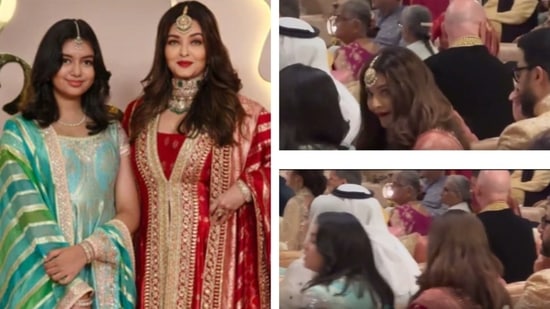 Vid shows Abhishek Bachchan joined Aishwarya Rai, Aaradhya during Ambani wedding after choosing to pose with dad instead | Bollywood - Hindustan Times