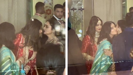 Aishwarya Rai and daughter Aaradhya Bachchan greet Rekha 