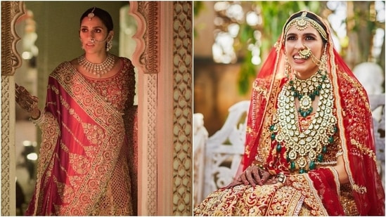 Shloka Mehta repeated her wedding lehenga for Anant Ambani and Radhika Merchant's wedding. (Instagram )