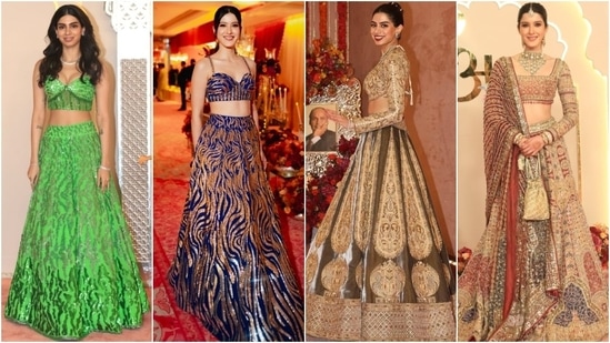 Gen Z stars Suhana Khan, Khushi Kapoor, and Shanaya Kapoor at Anant ambani and Radhika Merchant's wedding. (Instagram)