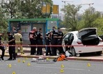 Israeli police shot dead a car driver supected of ramming into pedestrians waiting at a bus stop in a town on Sunday and injured four people, a spokesman said.(AFP) Israeli police shot dead a car driver supected of ramming into pedestrians waiting at a bus stop in a town on Sunday and injured four people, a spokesman said.(AFP)