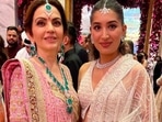 Nita Ambani with Julia Chafe at Anant Ambani's wedding celebrations. (Instagram/juliachafe)