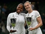 Winners USA's Taylor Townsend (L) and Czech Republic's Katerina Siniakova pose with their trophies following their victory against Canada's Gabriela Dabrowski and New Zealand's Erin Routliffe (AFP) Winners USA's Taylor Townsend (L) and Czech Republic's Katerina Siniakova pose with their trophies following their victory against Canada's Gabriela Dabrowski and New Zealand's Erin Routliffe (AFP)
