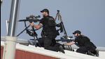 Police snipers return fire after shots were fired at former US president Donald Trump at a campaign rally in Pennsylvania on Saturday evening. (AP) Police snipers return fire after shots were fired at former US president Donald Trump at a campaign rally in Pennsylvania on Saturday evening. (AP)