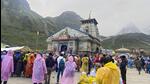 The Kedarnath temple in Rudraprayag district. (PTI) The Kedarnath temple in Rudraprayag district. (PTI)