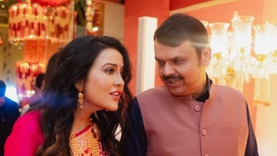 Maharastha Deputy Chief Minister Devendra Fadnavis was also in attendance. He wore a dark blue shirt with a pink Nehru jacket. He was accompanied by his wife, singer Amruta Fadnavis, who donned a pink sari with gold jewellery. Maharastha Deputy Chief Minister Devendra Fadnavis was also in attendance. He wore a dark blue shirt with a pink Nehru jacket. He was accompanied by his wife, singer Amruta Fadnavis, who donned a pink sari with gold jewellery.