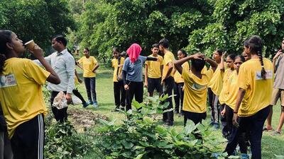 In the past month, 100,000 saplings have been planted along the Noida-Greater Noida Expressway. (HT Photo) In the past month, 100,000 saplings have been planted along the Noida-Greater Noida Expressway. (HT Photo)