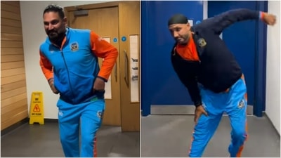 Yuvraj Singh and Harbhajan Singh hilariously recreate the dance steps (Instagram) Yuvraj Singh and Harbhajan Singh hilariously recreate the dance steps (Instagram)