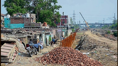 Railway officials say the encroachments along the road have caused disruptions in track-widening work from Ludhiana to Kila Raipur and the deadline has been missed. (Gurpreet Singh/HT) Railway officials say the encroachments along the road have caused disruptions in track-widening work from Ludhiana to Kila Raipur and the deadline has been missed. (Gurpreet Singh/HT)