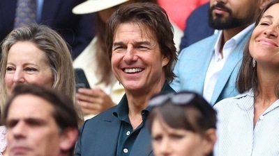Top Gun actor Tom Cruise was all smiles as he watched the match and interacted with the people there. (REUTERS)