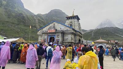 The Kedarnath temple in Rudraprayag district. (PTI) The Kedarnath temple in Rudraprayag district. (PTI)