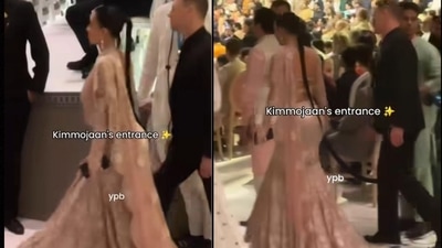 Kim Kardashian at Anant Ambani-Radhika Merchant's wedding. Kim Kardashian at Anant Ambani-Radhika Merchant's wedding.
