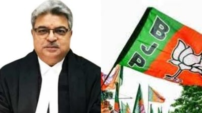 Former Madhya Pradesh high court judge Rohit Arya joins BJP.