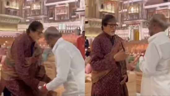 https://www.mobilemasala.com/film-gossip/Amitabh-Bachchan-reacts-after-Rajinikanth-tries-to-touch-his-feet-at-Ambani-event-Watch-i280761