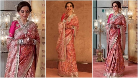 Nita Ambani is literally studded in diamonds for Anant Ambani and Radhika Merchant's reception. Check out her glam look