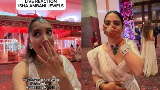 Snapshot of influencer Julia Chafe and Isha Ambani. 