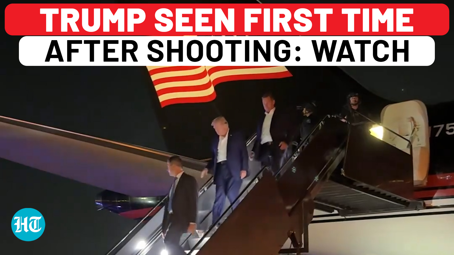 Trump Lands In New Jersey, Walks Down Plane Stairs Hours After Murder Bid | US Election | Shooting