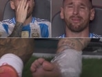 Lionel Messi in tears after being forced off injured during Copa America final