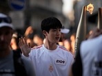 BTS’ Jin at his torchbearer ceremony on Sunday days before the 2024 Paris Olympics. (AP) BTS’ Jin at his torchbearer ceremony on Sunday days before the 2024 Paris Olympics. (AP)