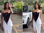 Janhvi Kapoor wears a black and white blazer dress for an event. (Instagram) Janhvi Kapoor wears a black and white blazer dress for an event. (Instagram)
