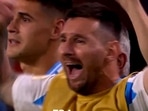 Lionel Messi during his celebration after Argentina lift Copa America Lionel Messi during his celebration after Argentina lift Copa America