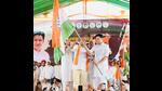 Congress MP Deepender Hooda flags off Haryana Mange Hisab campaign from Haryana chief minister Nayab Saini’s constituency, Karnal, on Monday. (Twitter) Congress MP Deepender Hooda flags off Haryana Mange Hisab campaign from Haryana chief minister Nayab Saini’s constituency, Karnal, on Monday. (Twitter)