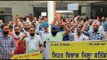 Health services at the Shaheed Bhai Mani Singh Civil Hospital in Bathinda were paralysed on the fourth day on Monday as the employee unions observed a strike, demanding release of a class IV staffer. (HT) Health services at the Shaheed Bhai Mani Singh Civil Hospital in Bathinda were paralysed on the fourth day on Monday as the employee unions observed a strike, demanding release of a class IV staffer. (HT)